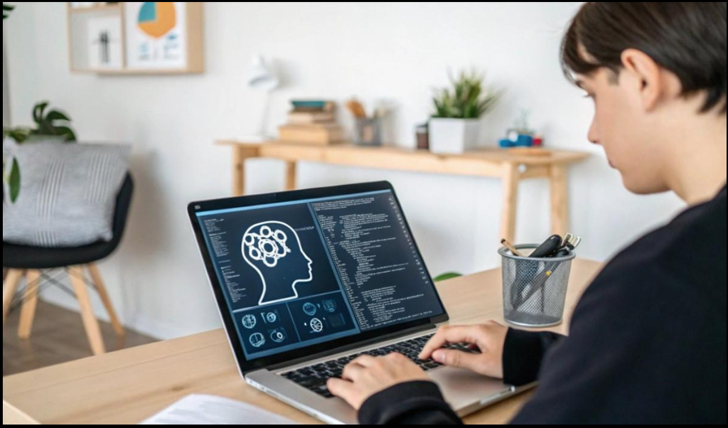 a person who is coding
